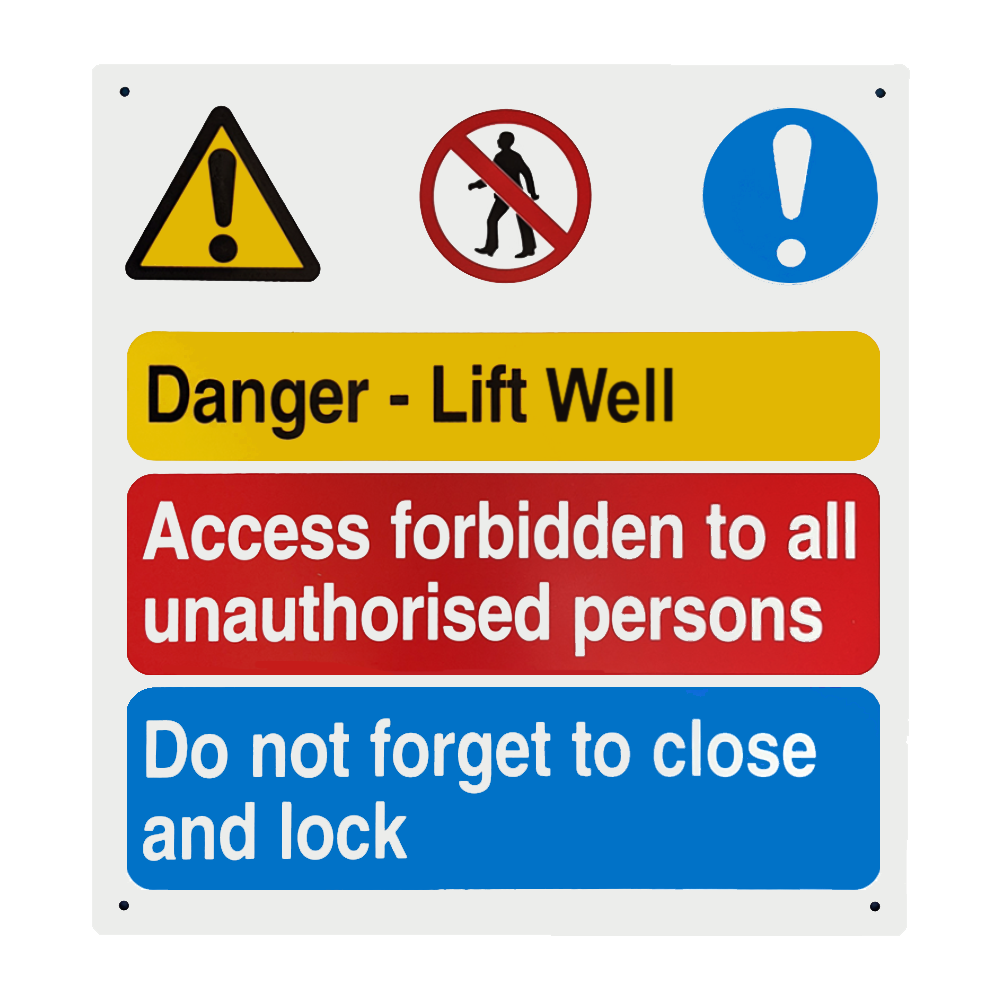 Danger Lift Well Notice Elevator Equipment
